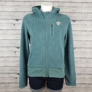 American Eagle Green Fleece Full-Zip Hoodie
